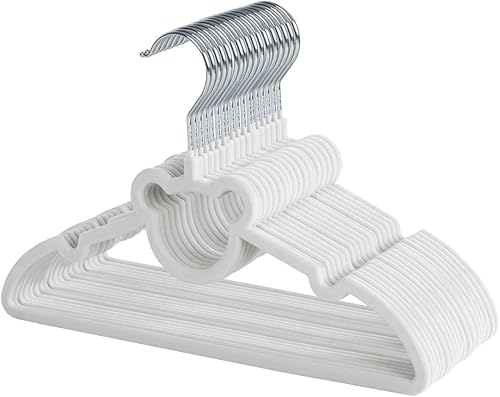 Miniatura 18 de ManGotree Perchas de terciopelo para bebé con gancho giratorio de oro rosa de 360°, colgador antideslizante de 11 pulgadas, perchas infantiles ultra