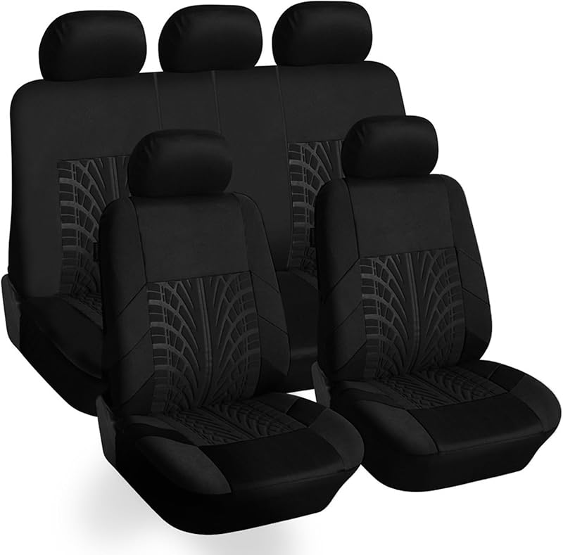 5 Places Universel Voiture Ensembles Housses Siège pour Renault Clio/Clio R.S. V IV III II I B7/BF/BH/KH/BR/CR/SB/SR 1990-2025 Housses Siege Avant Arrière Auto Accessori,Black