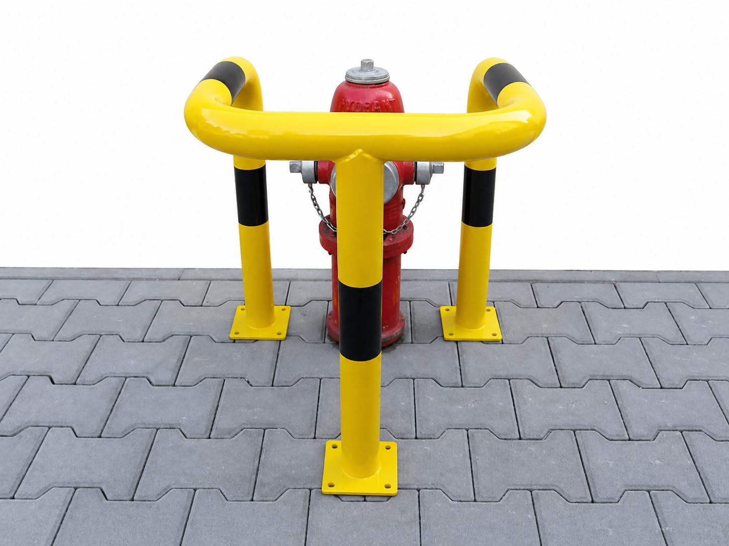 Arceau de protection en U - Diamètre : 42 mm - Hauteur : 50 cm - Noir - Cheville - Acier - 60 x 60 x 60 cm - Arceau de protection d'angle - Arceau de protection murale