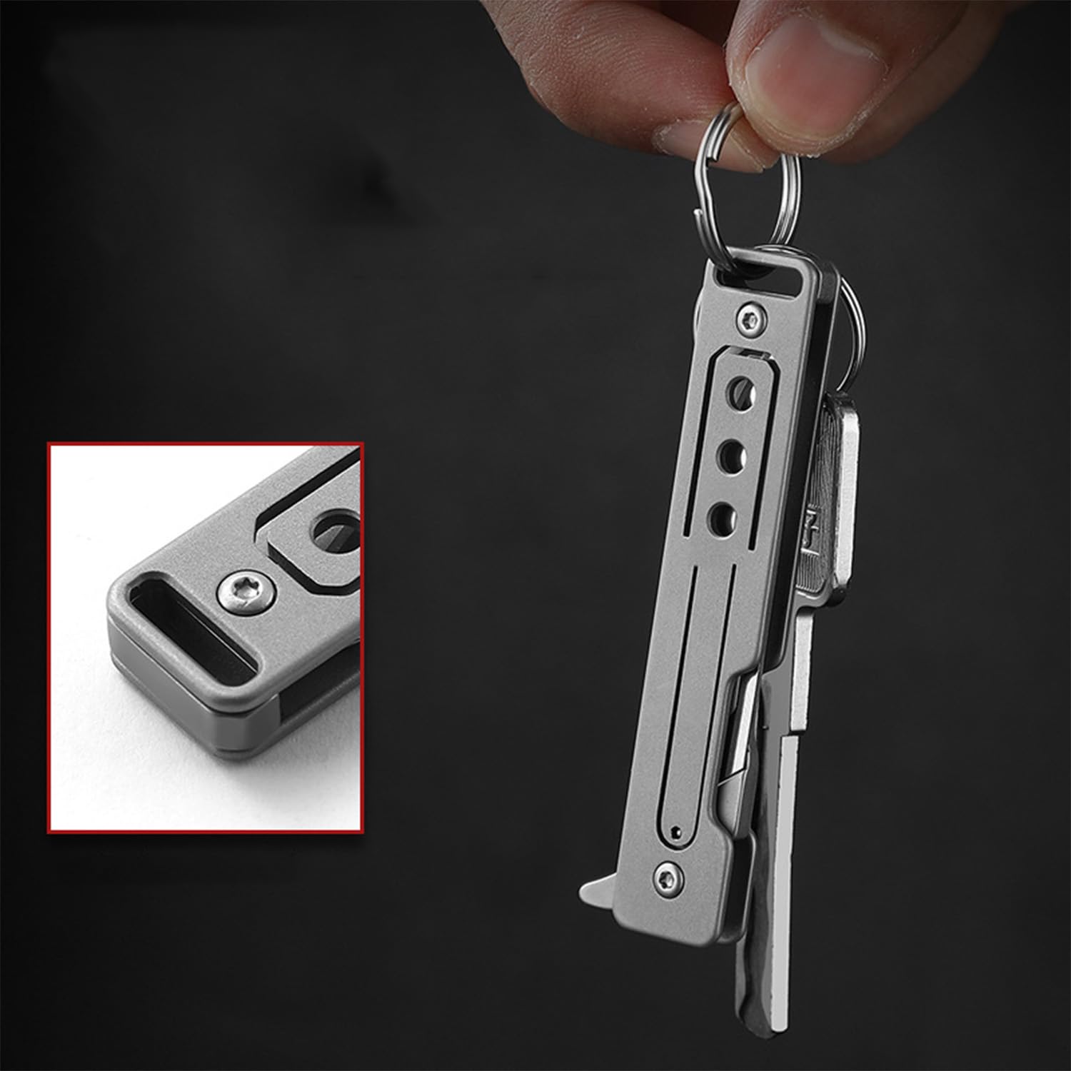Mini Bisturi in Titanio con Lame Sostituibili, Utility Knife Pieghevole Cutter con 10 Acciaio Inox Sostituibile Lama, Coltello Pieghevole Multiuso EDC con Clip da Tasca per Campeggio