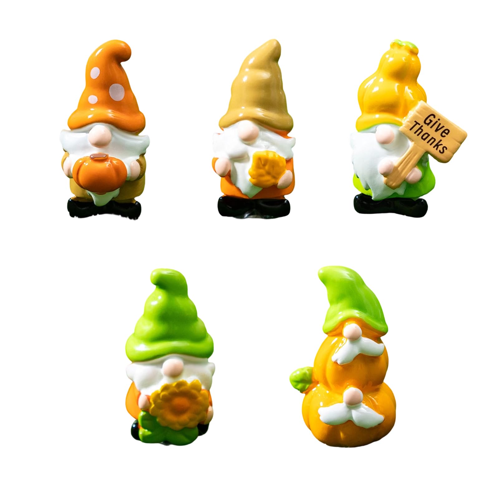 HZBB Fall Minis Gnomes Figurines Home Decors Tiny Thanksgiving Miniature Gnomes Statue Diys Fairys Garden Accessories Ornament Fairys Garden Accessories Minis
