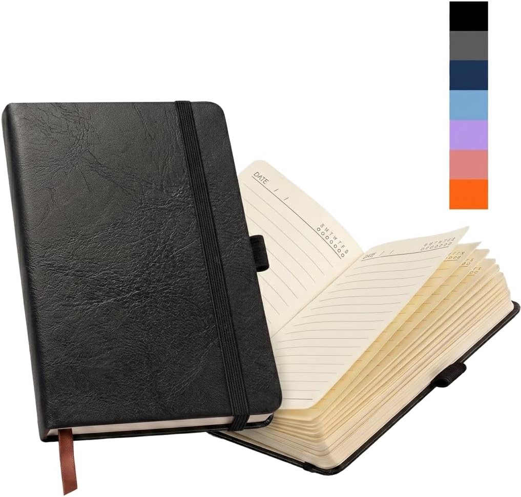 Small Pocket Notebook, A6 Hardcover 192 Pages Mini 3.7"× 5.6"