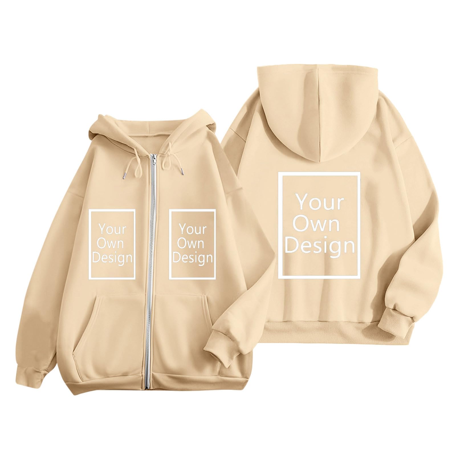 Custom Jackets Design Your Own Full Zipper Hooded Sweatshirt Custom Sweatshirt T Shirts Add Your Own Text or Picture