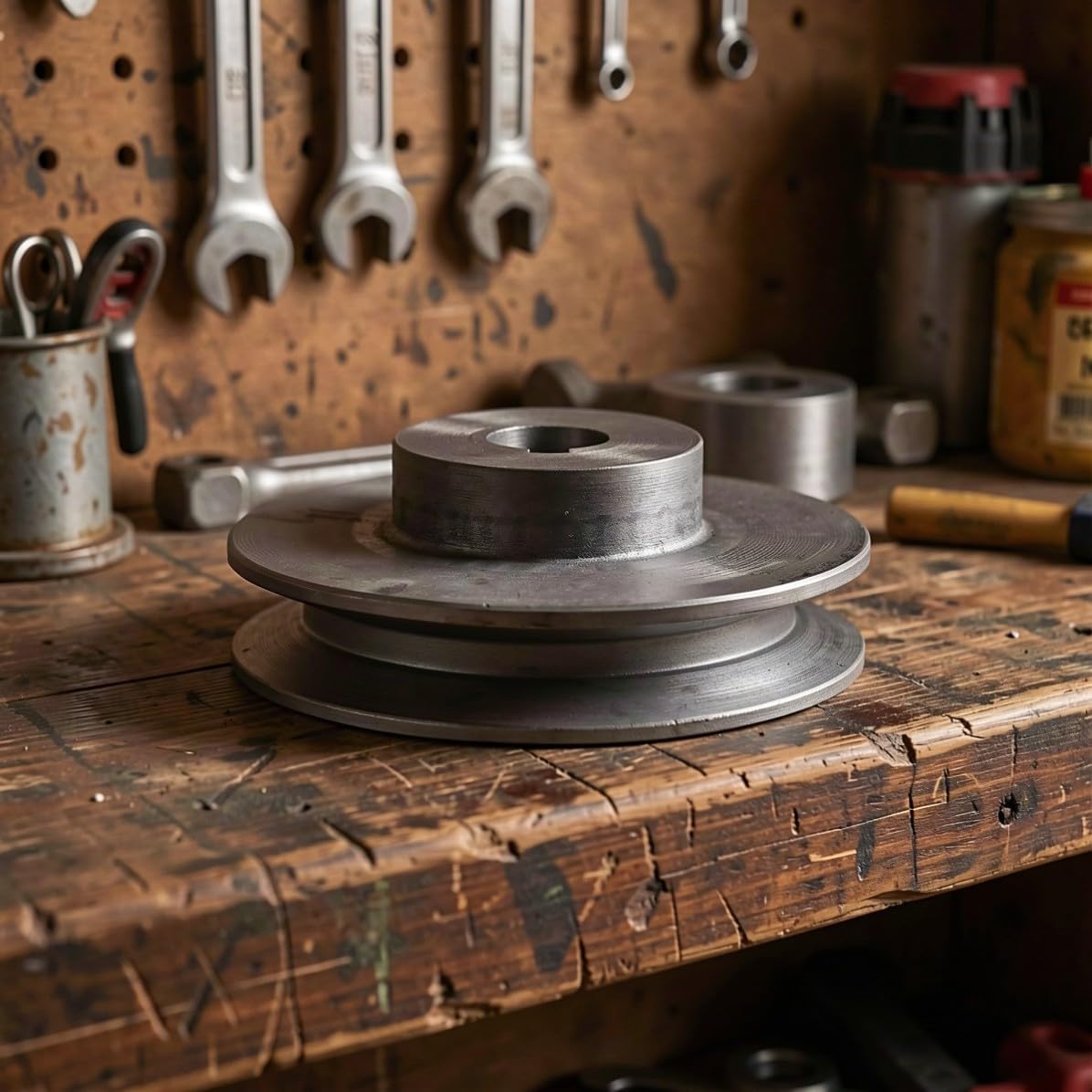 Cast Iron Single Groove V Belt Pulley 100mm Od with 19mm Bore and 6mm Keyway Size for Motor and Air Compressor, Ensuring Operational Reliability and Easy Replacement