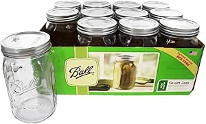 Ball Wide Mouth Quart Jar Set of 12, 32 Ounce (Pack of 1), Clear