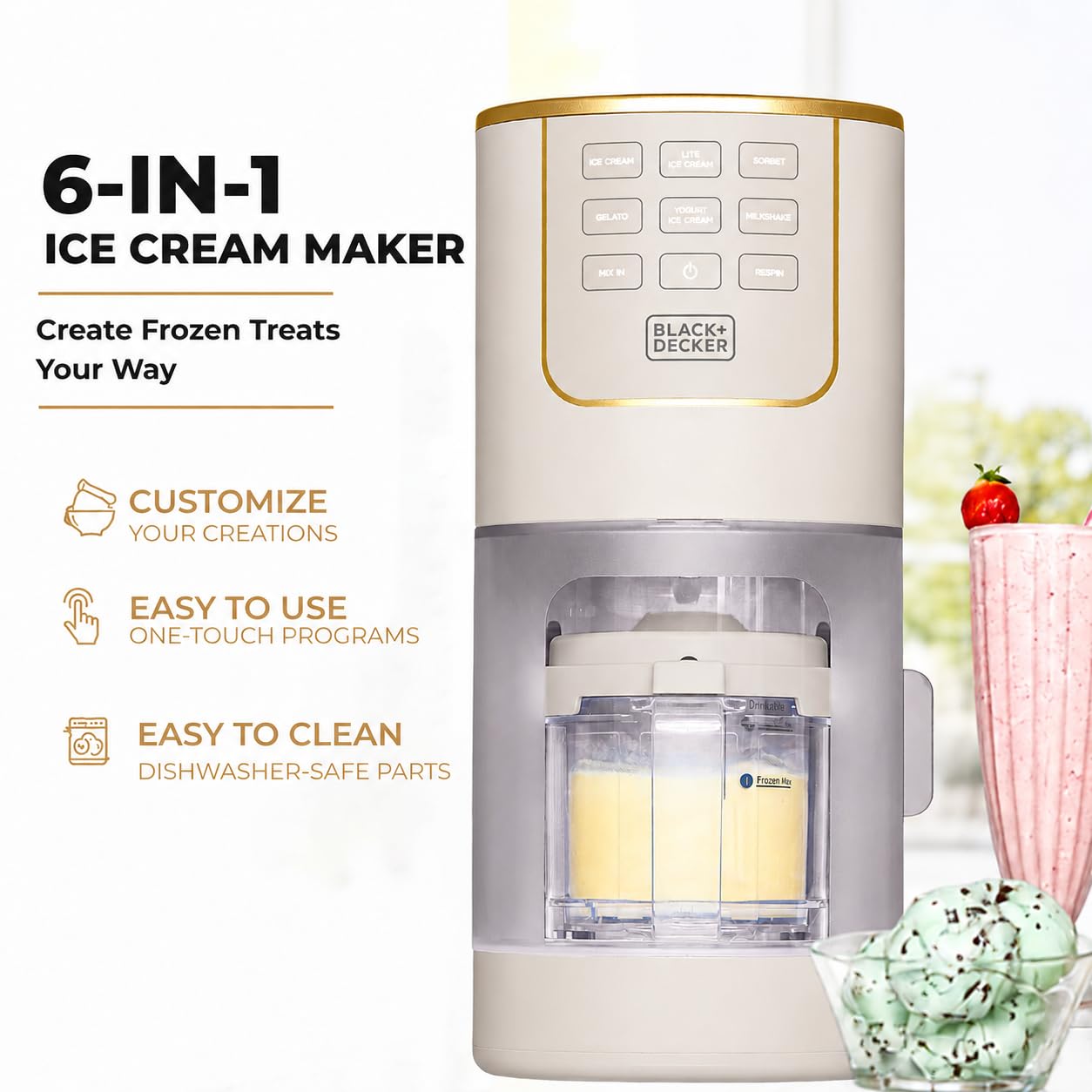 BLACK+DECKER Ice Cream Maker - Make Custom Treats -2 BLACK+DECKER Ice Cream Maker - Make Custom Treats -2