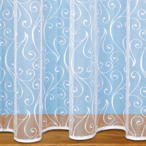 John Aird Scroll Design Net Curtain - Sold By The Metre - (Drop: 45" (114cm))