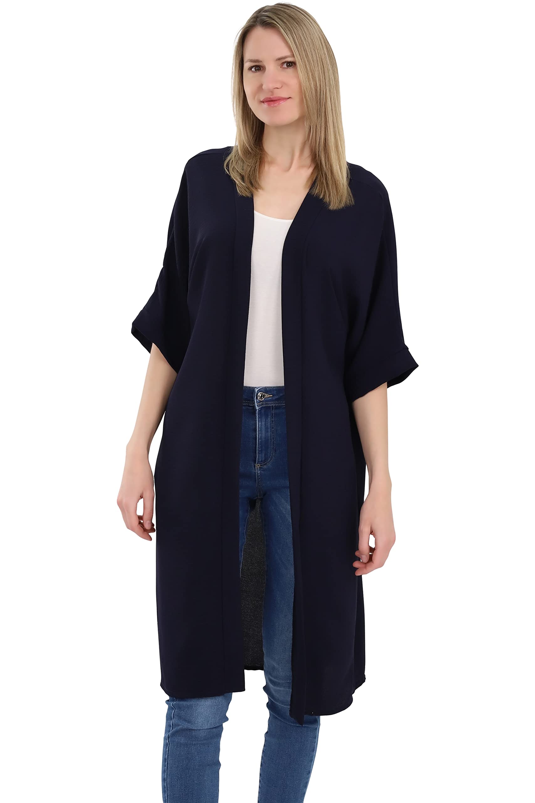 malito more than fashion Malito - Kimono para Mujer - Cárdigan para el Verano - Túnica Poncho Blazer para el día a día - Chaqueta Ligera Oversize 2342 Talla única