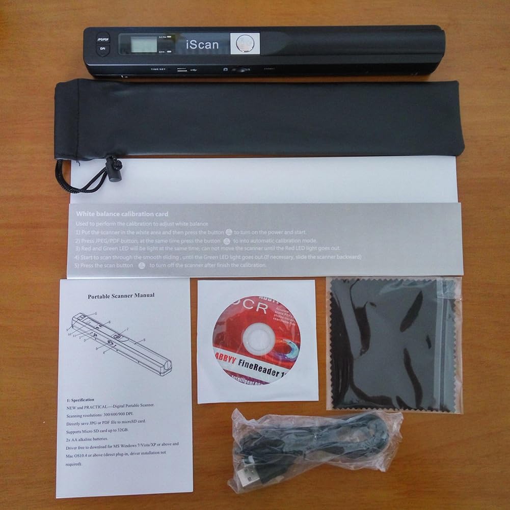 Osmond Escáner Portátil de 900 dpi para Documentos A4. Pantalla LCD Compatible con Formatos JPG/PDF. Ideal para Libros e Imágenes.