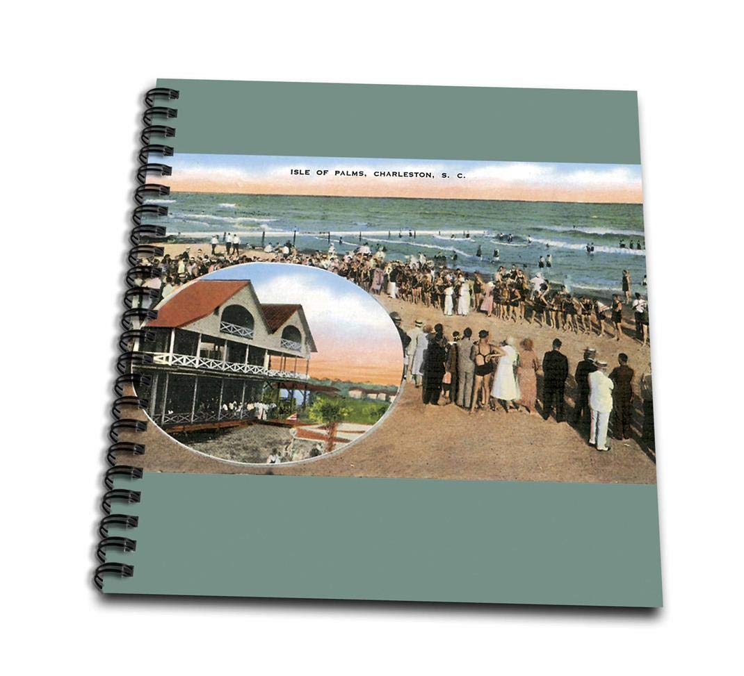 3dRose db_170571_1 Isle of Palms, Charleston, South Carolina Beach Scene Drawing Book, 8 by 8-Inch