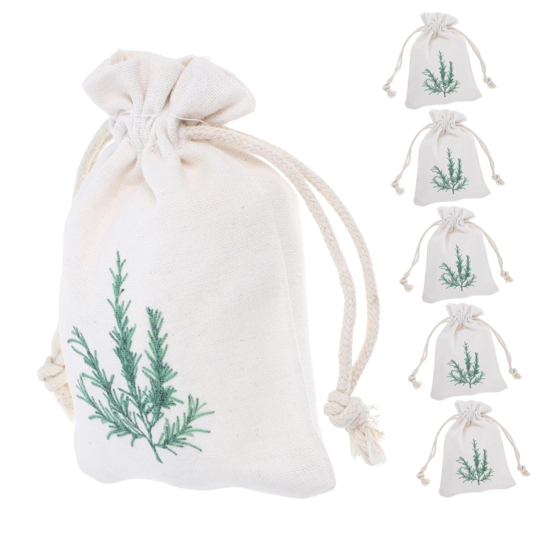 OHPHCALL 10pcs Lavender Sachet Drawstrings Fabric Favors Make Object Reusable Linen Bag Floral for Crafts Party Muslin Oh Cotton