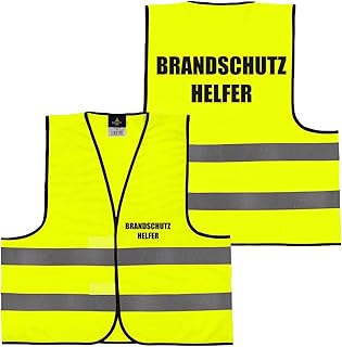 Alsino Warnweste mit Aufdruck - 5er 10er Sets Sicherheitsweste Brandschutz Helfer Sicherheit Personal Rücken/Front- Druck - M/XL/XXL/5XL, Farbe wählen:1 Stück - gelb, Größe wählen:XL