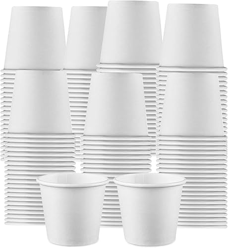 Paquete de 300 tazas de café de papel desechables de 3 onzas, tazas calientes blancas para café, té o chocolate caliente