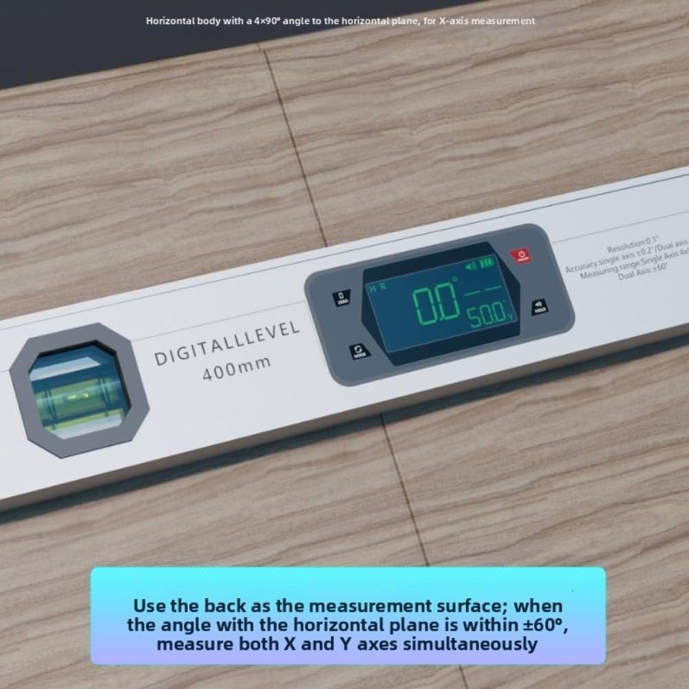 ReachMall Goniometro digitale elettronico da 400 mm con display a rotazione automatica per progetti di costruzione