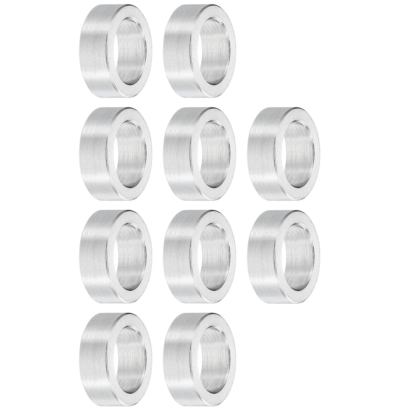 TOP-VIGOR 10Pcs M8 Aluminum Spacer, 8.2mm ID x 12mm OD x 5mm Length Metal Spacer, Round Plain Finish Spacer Screw Standoff Bushing for M8 Screws Bolts and Rods