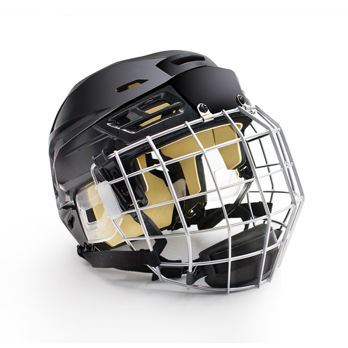 Ice Hockey Helmet Breathable Hockey Helmet with Cage for Youth Adult (Black, X-Large)