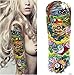 Produktbild 4 Stück, voller Arm temporäre Tätowierung Ärmel Pfau Pfingstrose Drachen Schädel Designs wasserdicht coole Männer Frauen Tattoos Aufkleber Body Art Farben, Q37