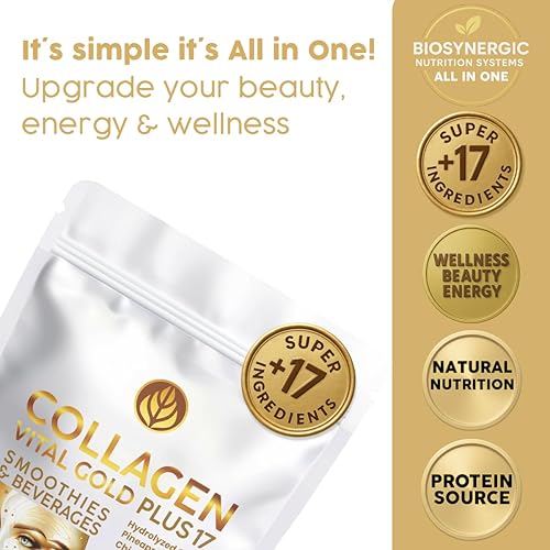 Miniatura 3 de Vital Life, polvo de péptidos de colágeno + 17 súper ingredientes, 1 libra, sabor a piña, apoya el cabello, la piel, las uñas, los huesos, las