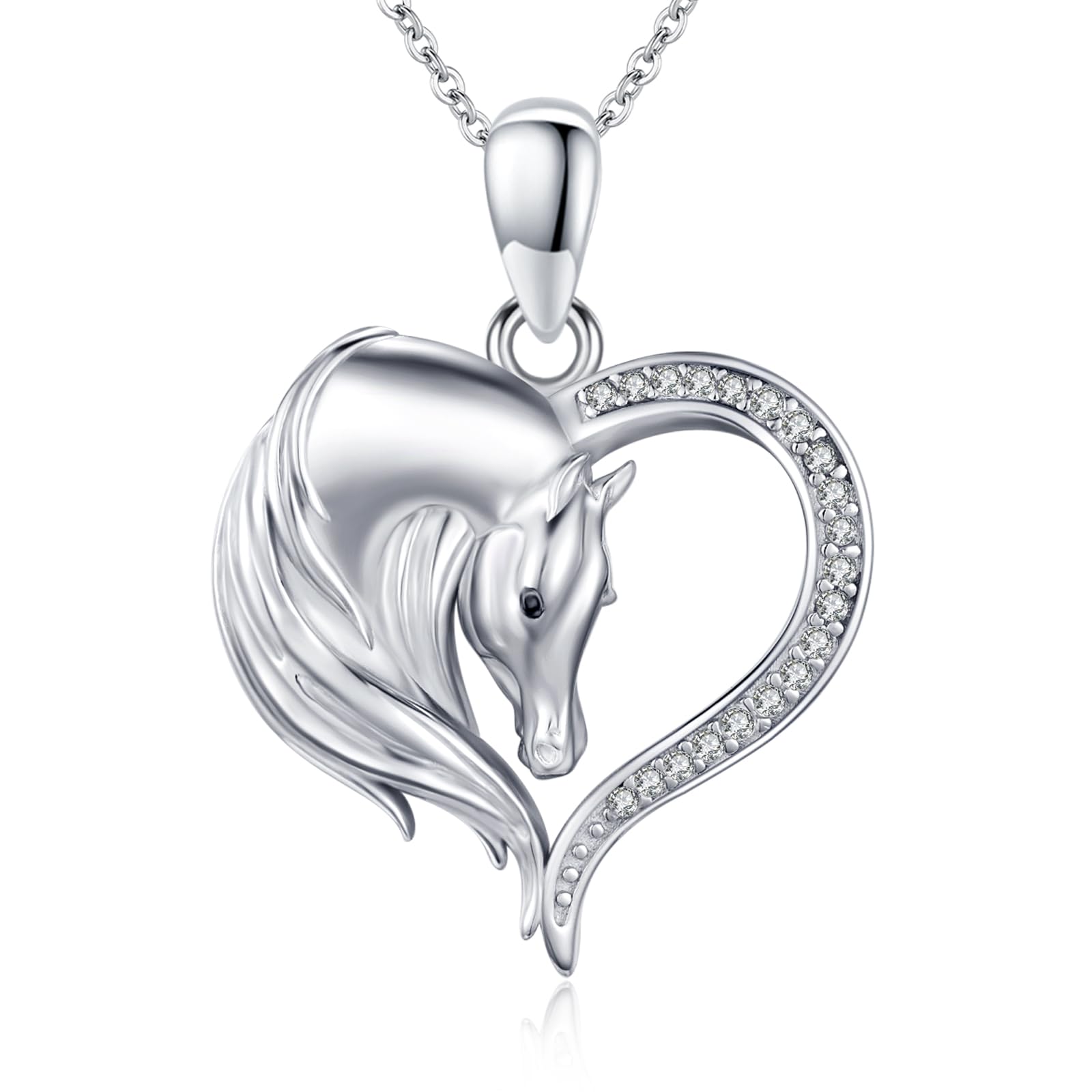 TANGPOET Tier Halskette für Damen Mädchen Silber 925 Tiere Schmuck Geschenke für Geburtstag Muttertag Weihnachten mit 18"+2" Kette