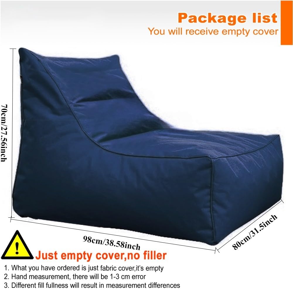 SXBCyan Housse De Pouf Imperméable sans Remplissage, Flottant for Piscine, Extérieur, Oxford, Chaise Longue Flottante, Canapé-lit(80cm-Light Sand)