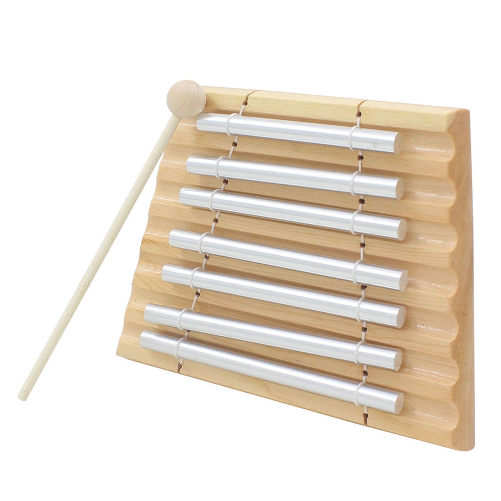 Tabletop Chimes Wooden Wind Bells Percussion Instrument 7 Tone Wind Chimes for Classrooms Mindfulness