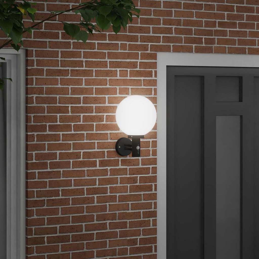Zewnętrzna lampa ścienna czarna 28 x 25 x 38 cm, IP44, E27, stal nierdzewna