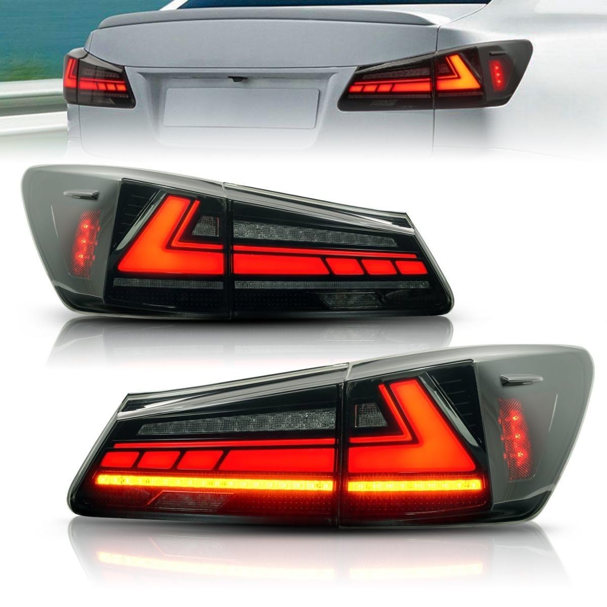 レクサスIS 20系 LED 流れるウインカー テールランプ GSE20 LEXUS GSE USE 20 IS / ISF 現行ルック 流れるウインカー