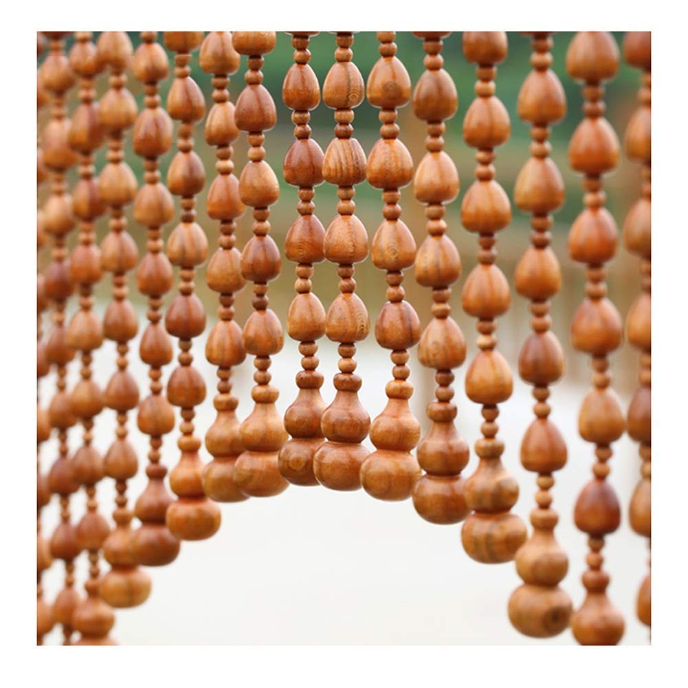 Rideau de perles bois rétro cloison passage de porte et diviseur pièce salon