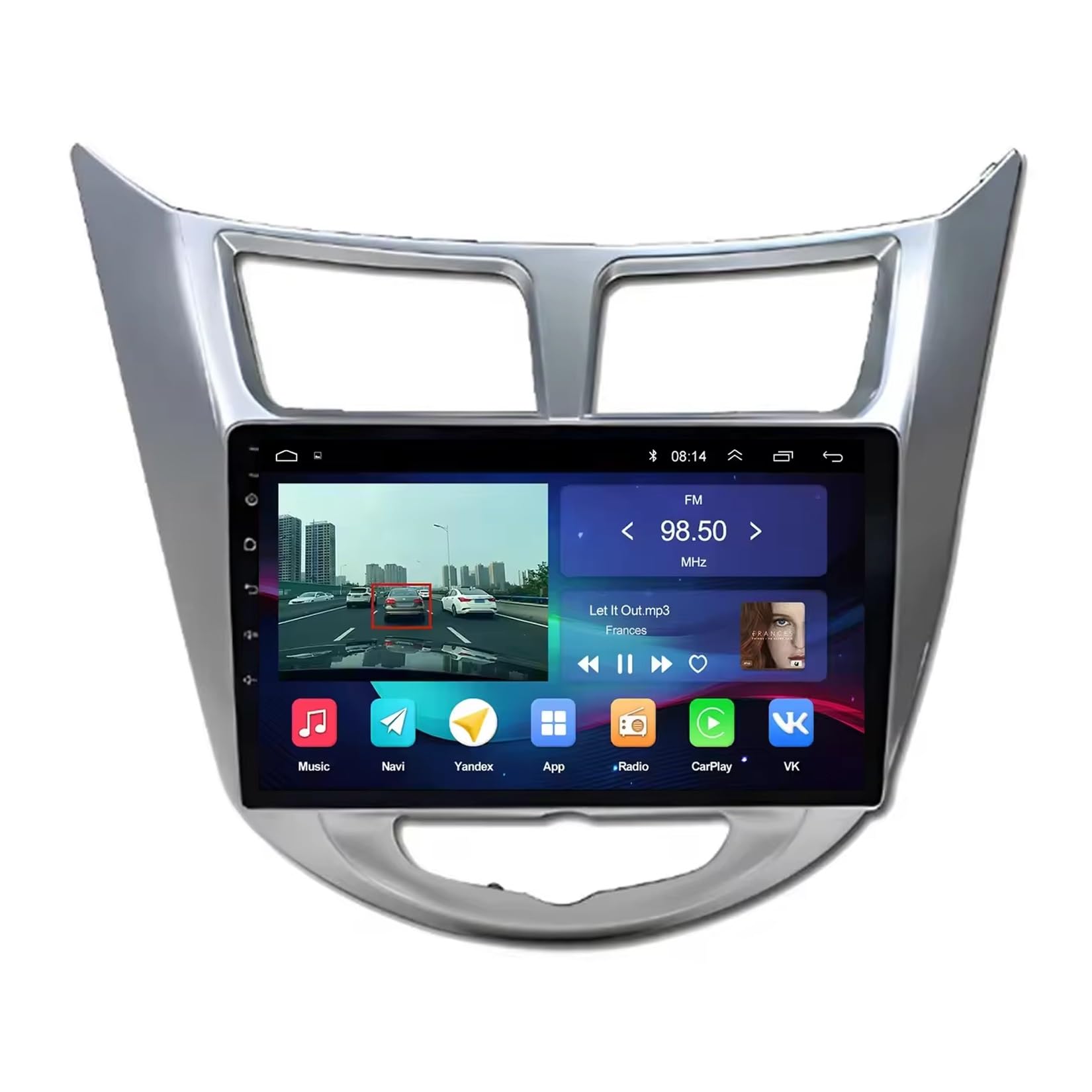 Wyświetlacz Carplay dla Hyundai Accent Verna Solaris 2011-2019 Przenośne Radio Samochodowe Z Ekranem Dotykowym Hd, Funkcją Mirror Link I Carplay;, 8 Rdzeń 6G+128G