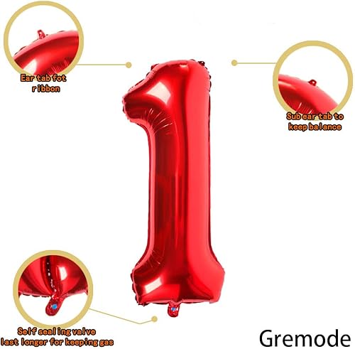 Miniatura 2 de Globos rojos del número 15, globos digitales de mylar de 40 pulgadas para decoración de fiestas, suministros para decoración de fiestas, globos