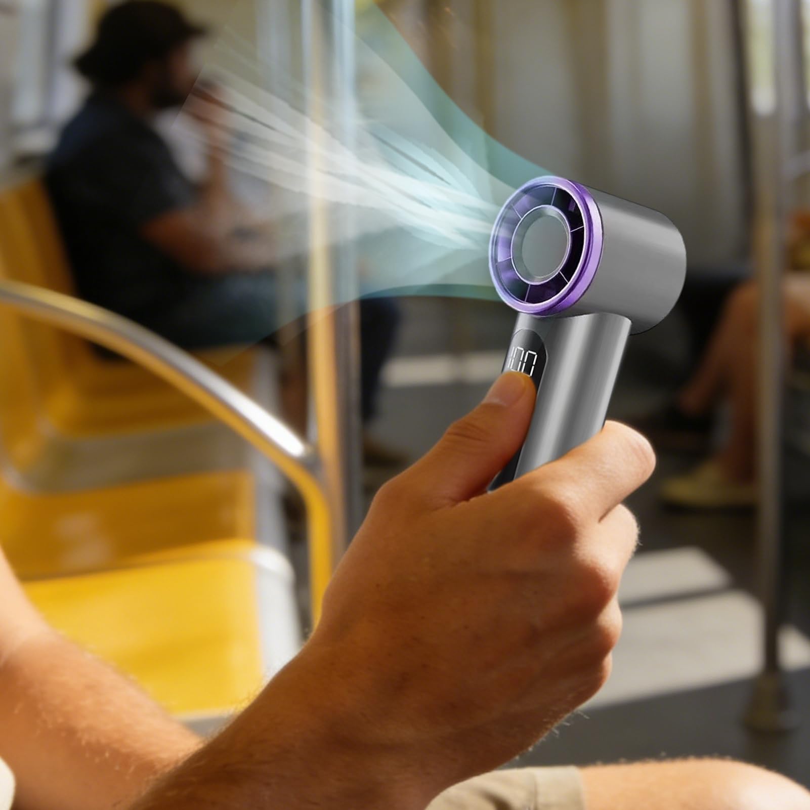 Mini ventilatore portatile, ricaricabile tramite USB, strumento di raffreddamento portatile per viaggi e ufficio, dispositivo di circolazione 'aria personale, silenzioso, funzionamento a