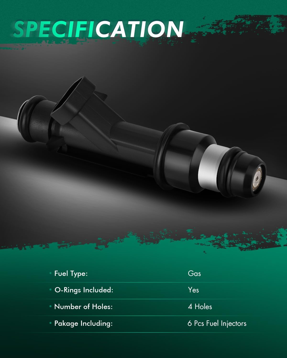 SCITOO 6Pcs 4 Holes Fuel Injectors fit for Buick for Rainier 4.2L 2005 2006 2007, for Chevy for Colorado 2.8L 2004 2005 2006, for GMC for Canyon 2.8L 2004 2005 2006, FJ10631 171146145 12592648 169007