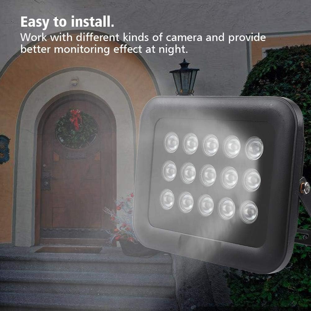 Tangxi 20~150m/65.6~492.1ft IR Infrared 8~90°Adjustable 15Pcs Infrared LED Light IP65 Night Vision Built in Light Sensor LEDs Array Light for IP Camera,
