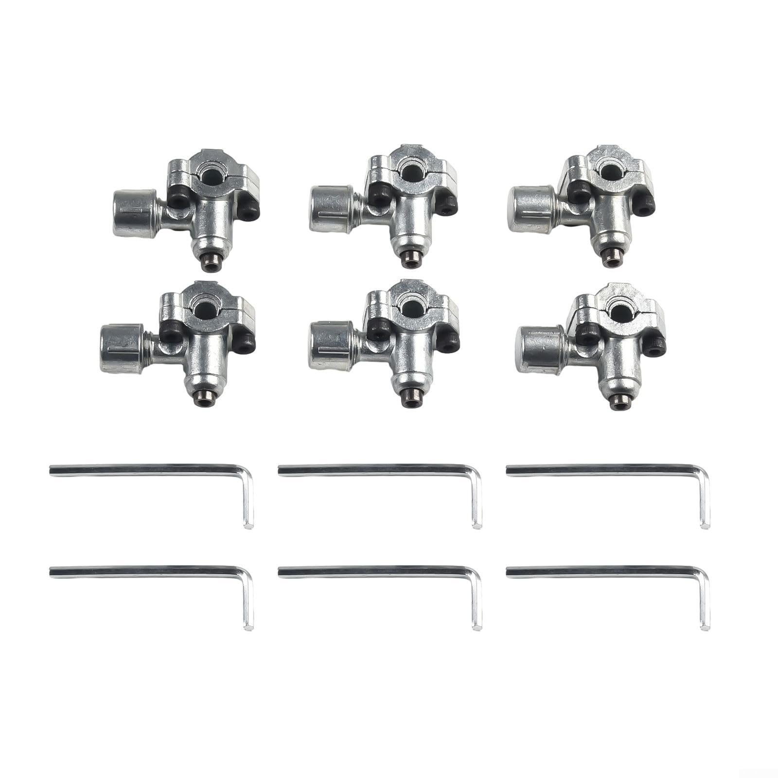 6 Stück BPV31 Durchstichventil Set für HLK-Kälteanlagen, Metall Line Tap Valve Kit 1/4, 5/16, 3/8 Zoll Kupferrohr, silber