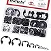 Hilitchi 328-Pcs [10-Size] Alloy Steel E-Clip Circlip External Retaining Ring Assortment Set