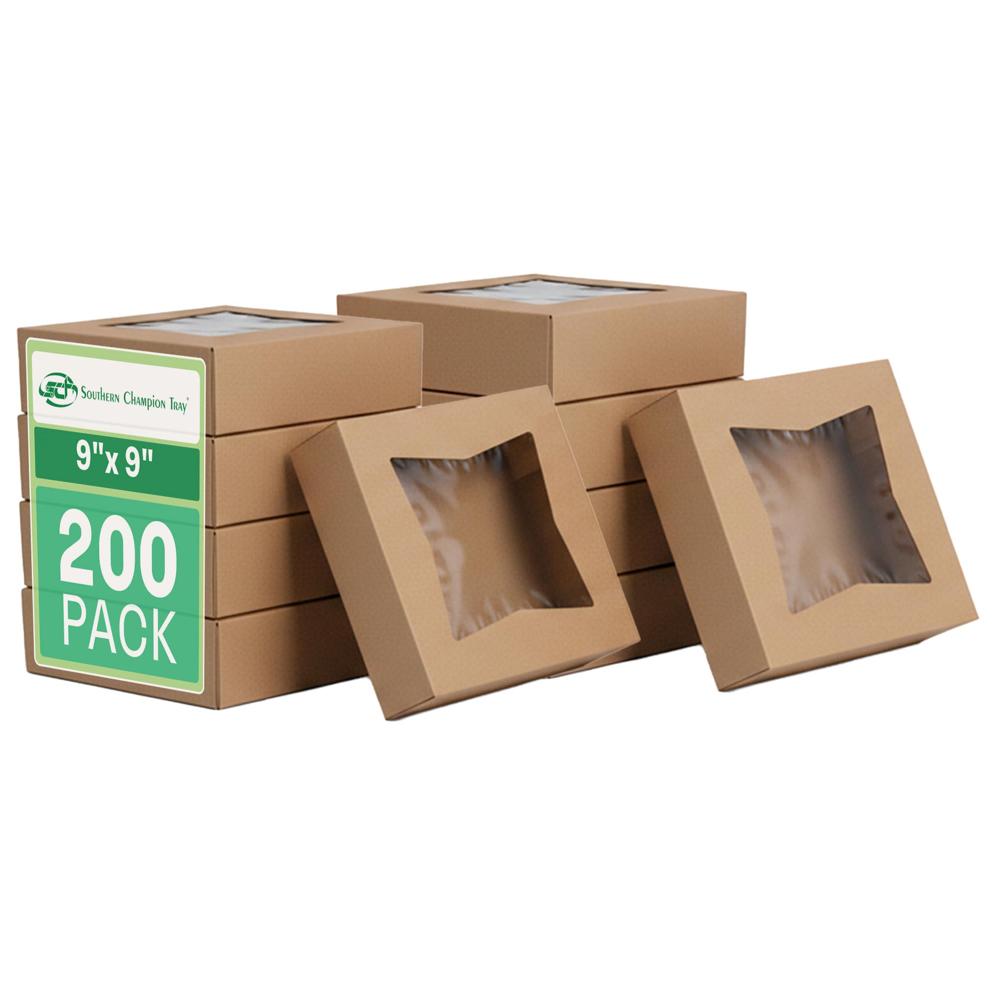 Sur de Champion bandeja 24133 K Kraft cartón ventana panadería Caja, 9 "x 9" x 2 – 1/2 "Altura (funda de 200)