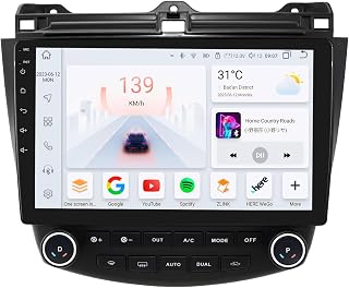 10.1" QLED 5G WiFi 8 Core(3G Ram+32G ROM) Car Stereo Radio for Honda Accord 7th 2003-2007 with Wireless Carplay Android Auto,Android 12.0 GPS Navigation Support 48EQ Mirroring Airplay Backup 1080P SWC