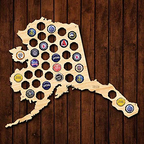Carte bière Alaska tableau de collection en bois 45x40 cm