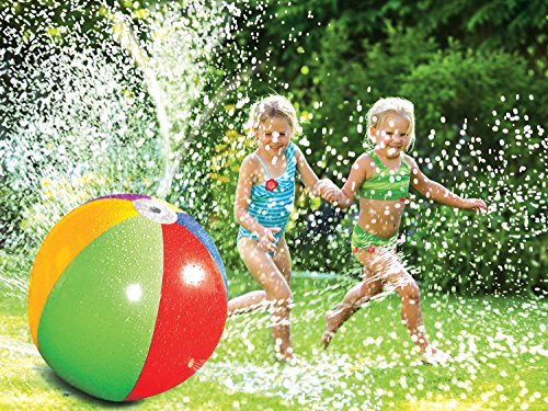 Poolmaster Splash and Spray Beach Ball Sprinkler Water Toy 24in
