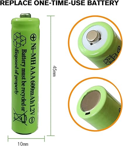 Miniatura 7 de GSUIVEER AAA Nimh - Batería recargable de 600 mAh 1.2 V para luces solares al aire libre, lámpara de jardín, baterías triple A precargadas (paquete
