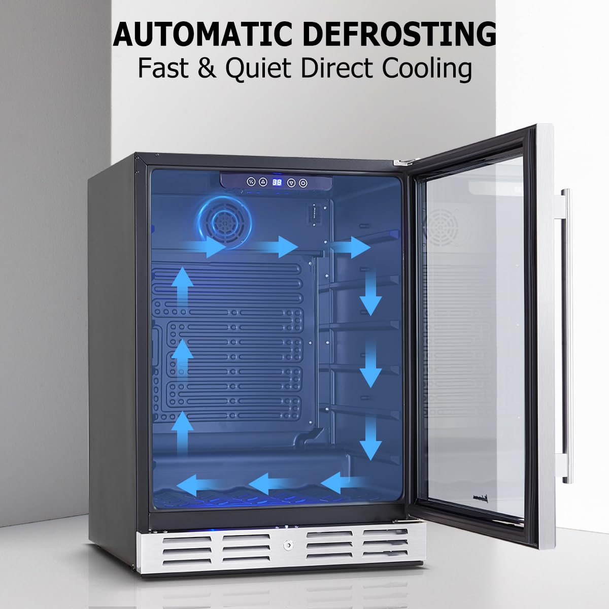 Kalamera 24 Inch Beverage Refrigerator - 154 Cans Capacity Beverage Cooler- Fit Perfectly Into 24" Space Built In Counter Or Freestanding - For Soda, Water, Beer Or Wine - For Kitchen, Bar Or Office on Fridge.com - View 5