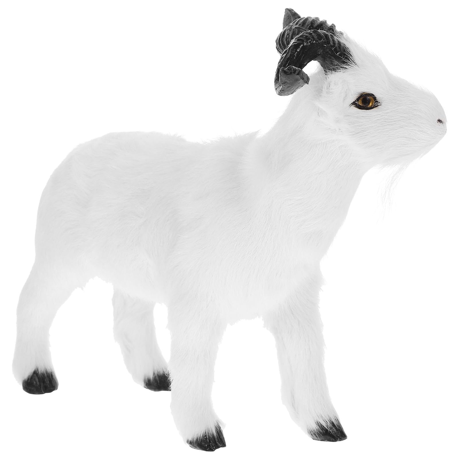Figurine de chèvre blanche design chic ornement miniature pour intérieur raffiné