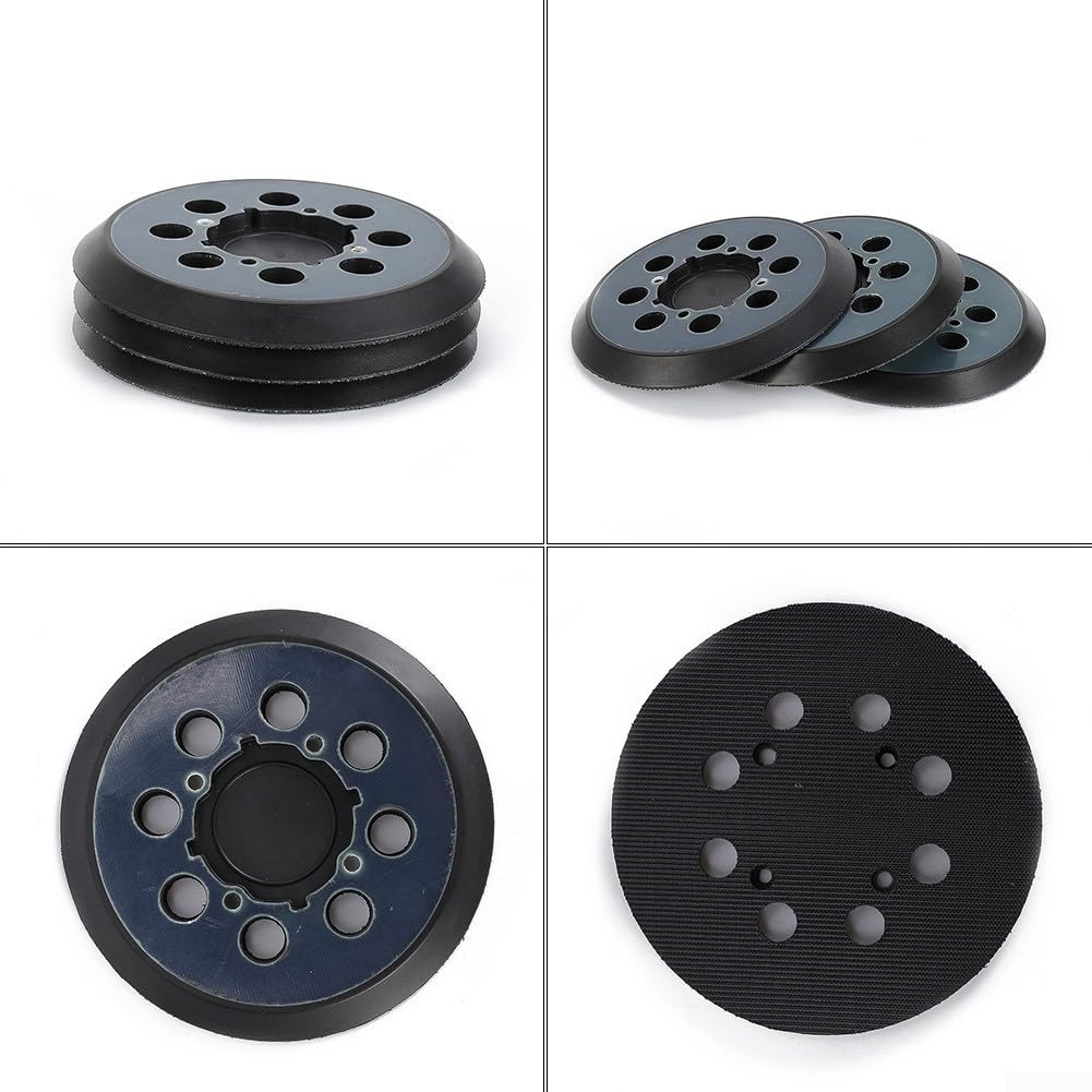 Platorello abrasivo per levigatrice orbitale a 8 fori, 125 mm, 125 mm, compatibile con DWE6423/6421/DCW210B, N329079, ricambio in plastica