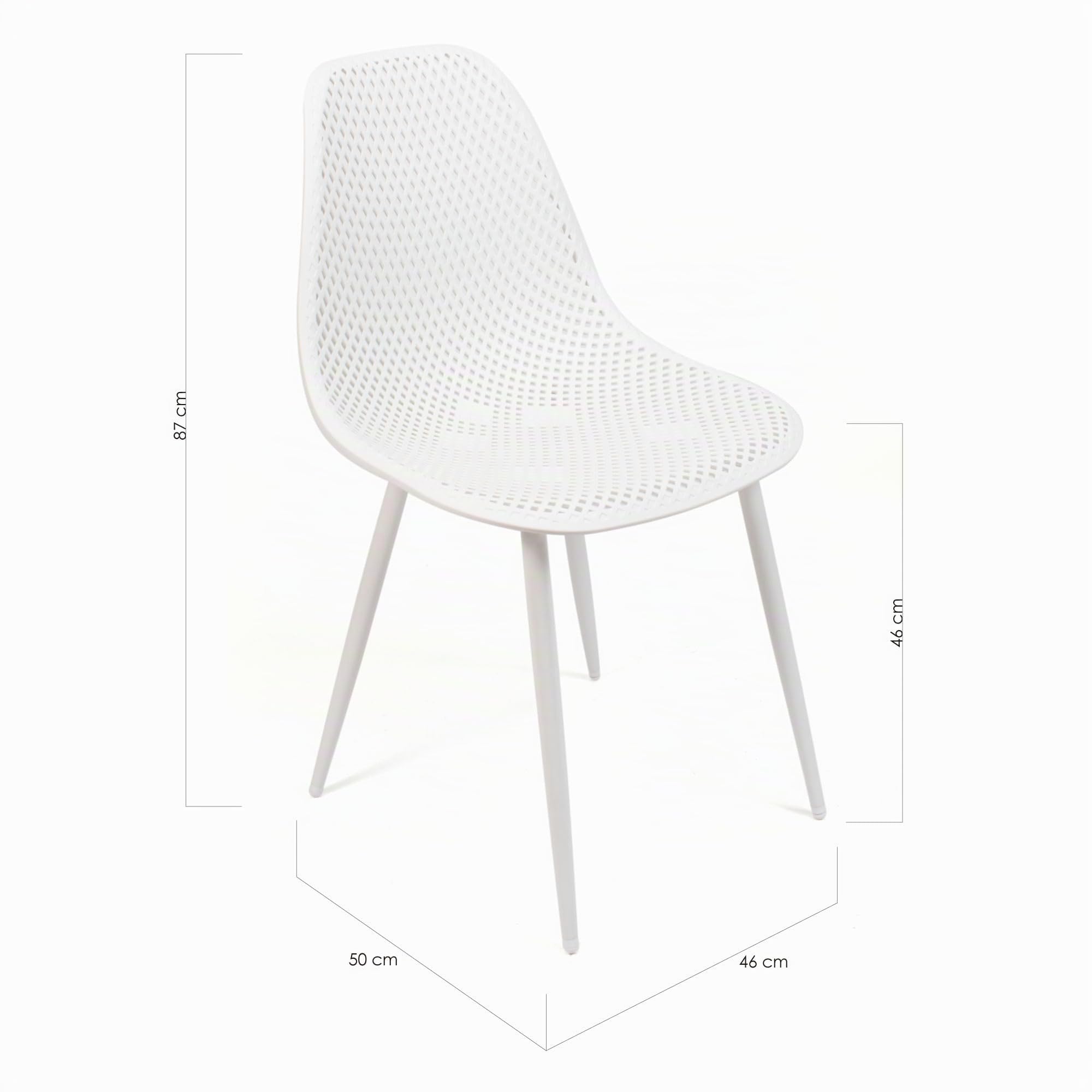 THE SECRET HOME - Conjunto de 2 y 4 Sillas en Polipropileno y Metal/Madera - Asiento de Diseño Ideal para Comedor y Cocina - Varios Modelos (2, Modelo 7 - Blanco)
