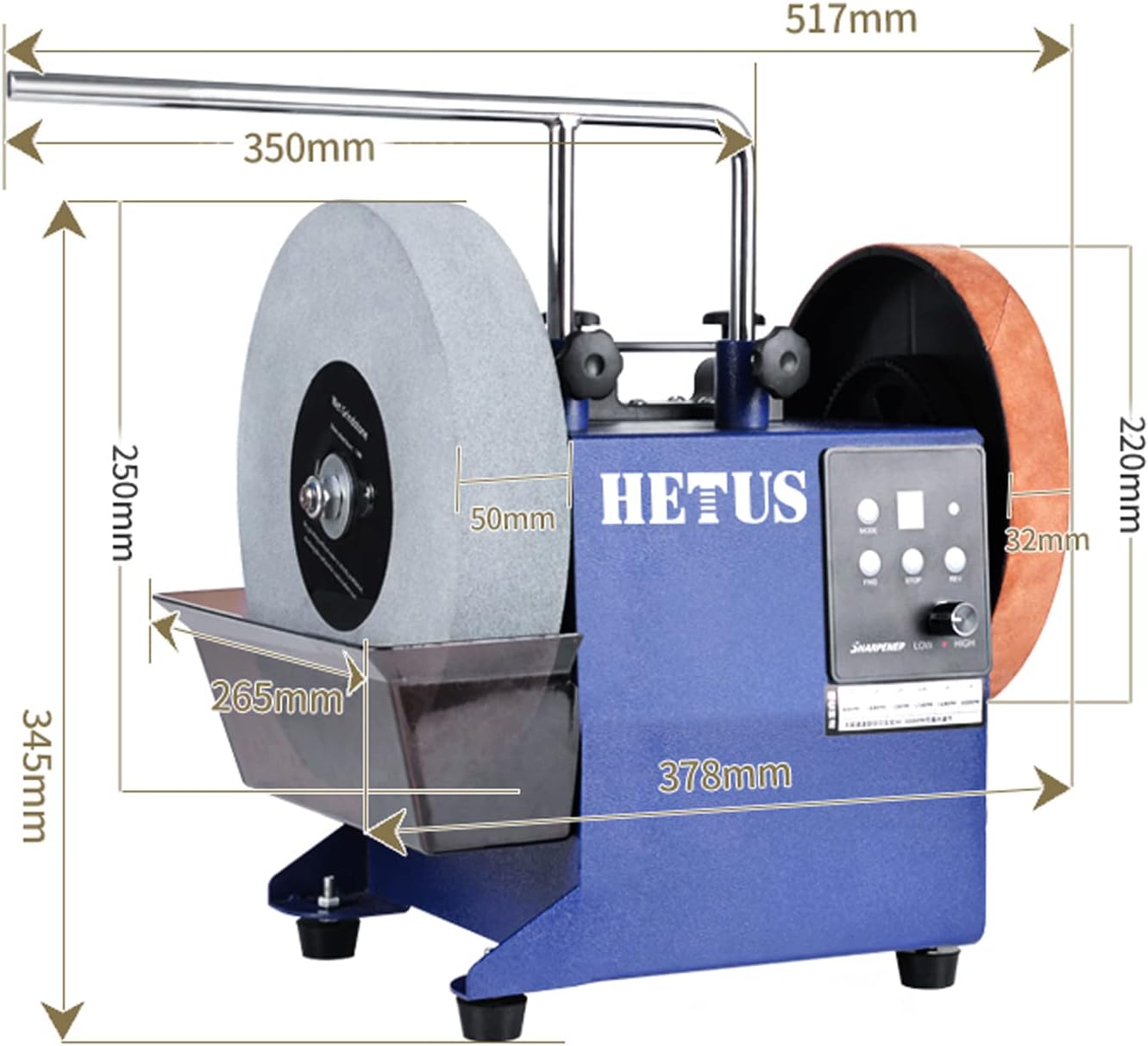 10'' Two-Direction Variable-Speed Compact Water Cooled Sharpening System for Edge Tools