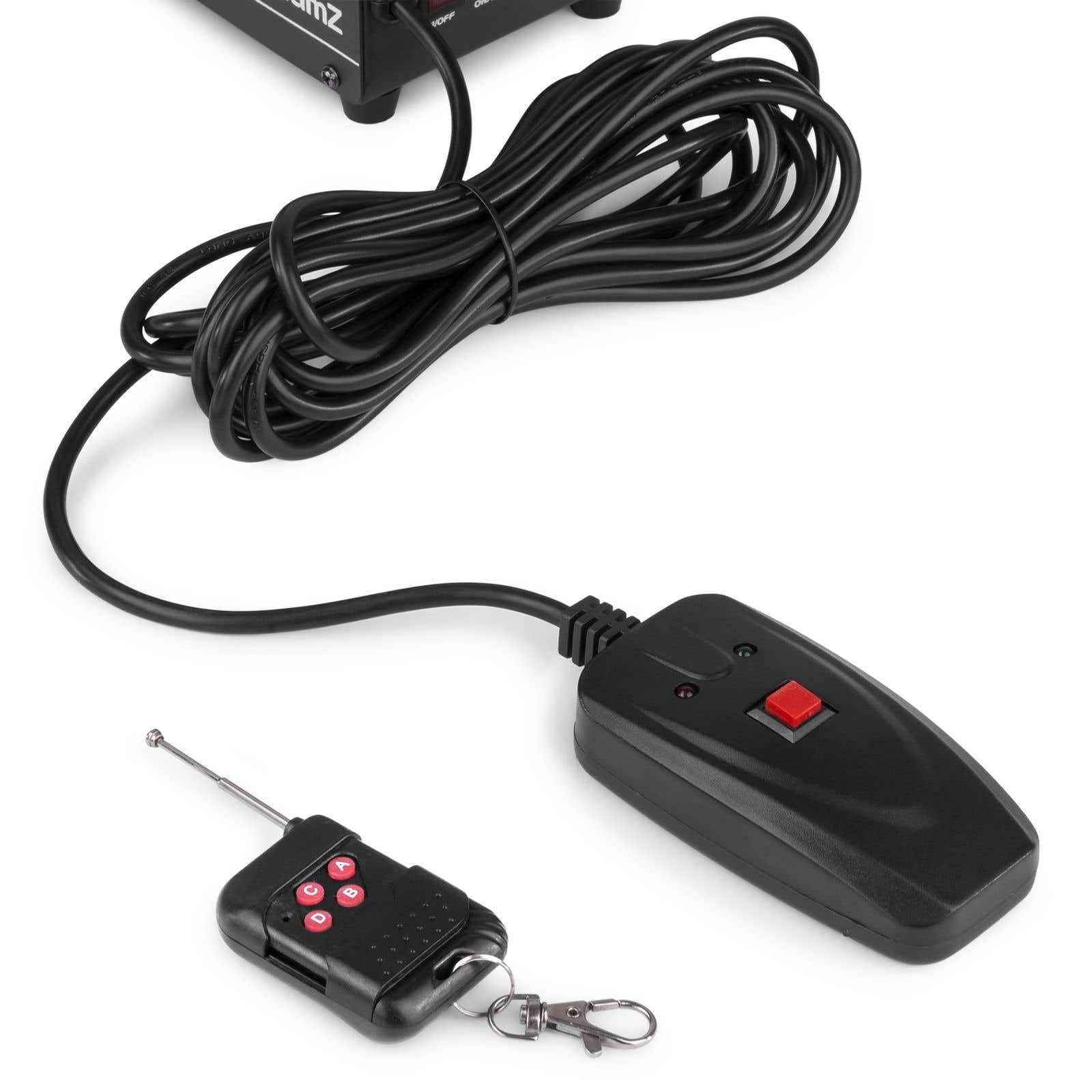 BeamZ RAGE1000SNOW Máquina de Nieve 1000W - Incluye 5L Líquido, Mando Inalámbrico + con Cable, Boquilla Estrella, Tanque Iluminado LED, Efecto Invernal para Eventos, Fiestas o Après-ski