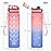Enerbone 32 oz Water Bottle, Leakproof BPA & Toxic Free, Motivational Water Bottle with Times to Drink and Straw, Fitness Sports Water Bottle with Strap for Office, Gym, Outdoor Sports, Pink-Blue