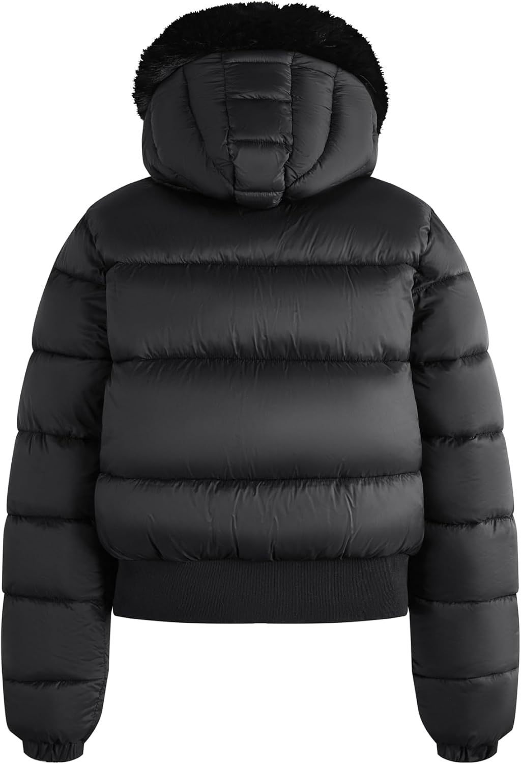 solomate Womens Winter Hooded Cropped Puffer Coats Long Sleeve Fleece Lined Jackets Quilted Short Outwear - Image 8