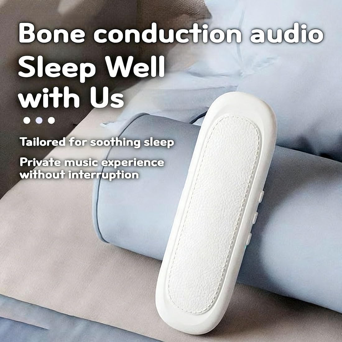 RJDJ Bluetooth Bone Conduction Sleep Speaker for Pillow, Under Pillow Speakers for Sleeping Bluetooth, Mini Portable Wireless Bluetooth Sleep Bar for Deep Sleeping, Side Sleepers (1PC-B)