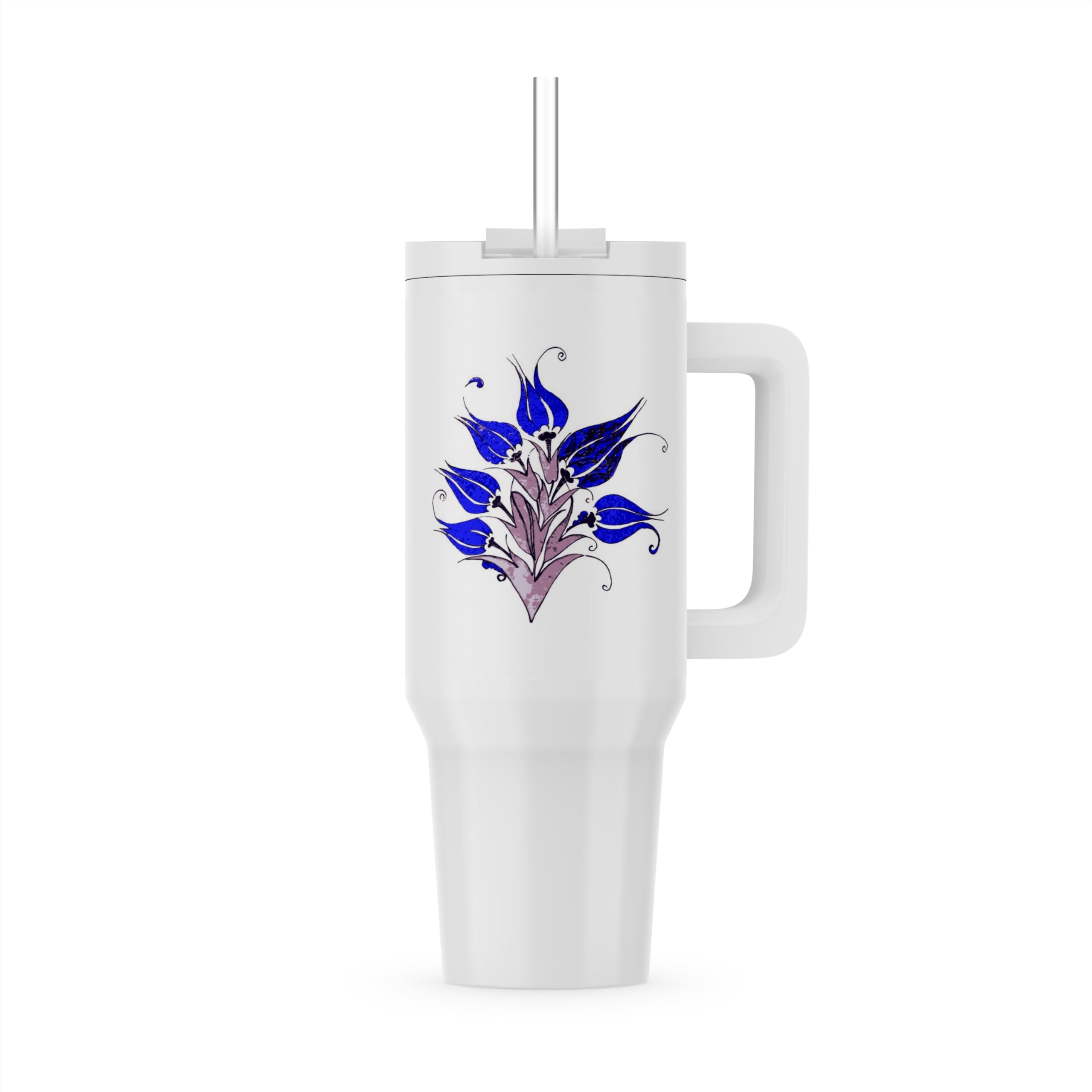 3dRose, Blue Tulips In Artistic Ottoman Turkish Style, 30oz Tumbler